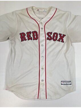 Majestic Men Medium M Mookie Betts Boston Red Sox Cool Base Jersey White MLB